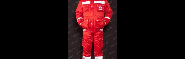 Комплект мужской зимний красный (куртка + брюки)