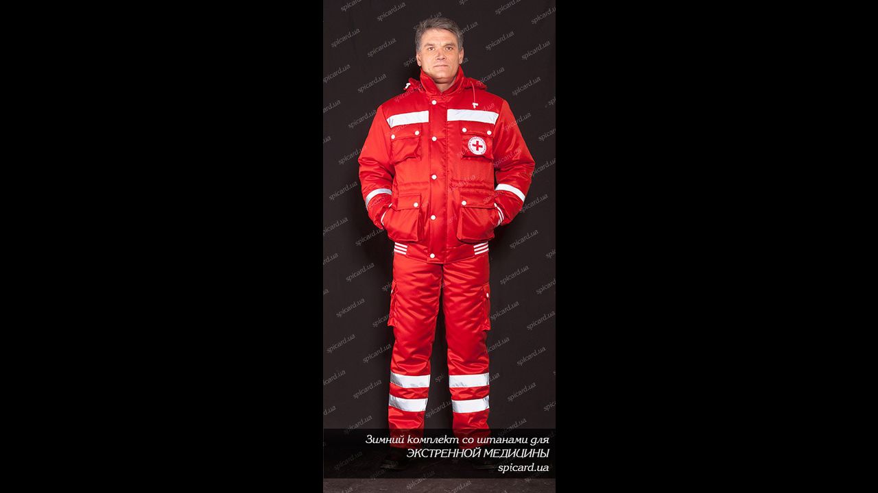 Комплект мужской зимний красный (куртка + брюки)